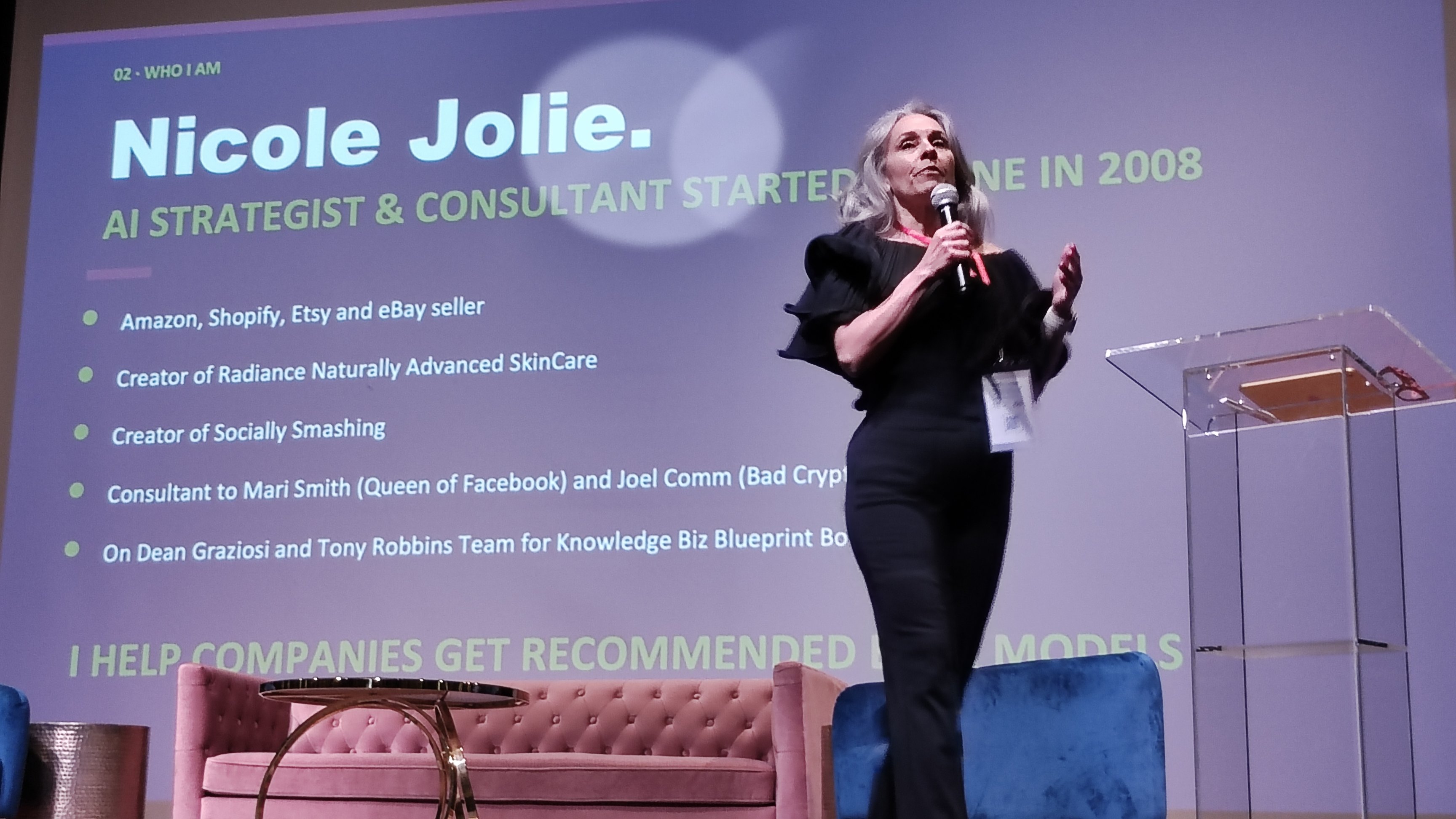 Nicole Jolie presenting to an audience